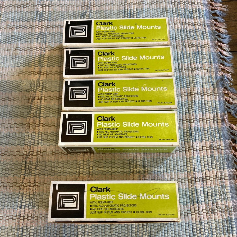 Vintage Clark Plastic Slide Mounts Lot of 4-35mm D.F. Full Frame 1-2x2 B Blanks